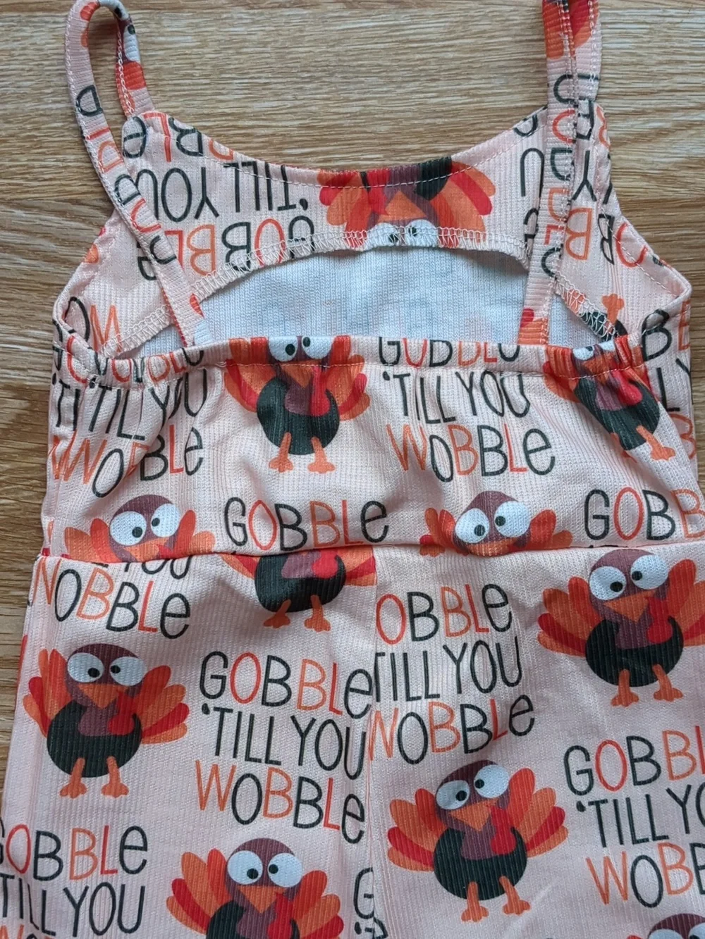 Girls Toddler Thanksgiving Gobble Till You Wobble Turkey Ruffle Romper, Size 2